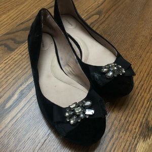 Lands End black velvet flats